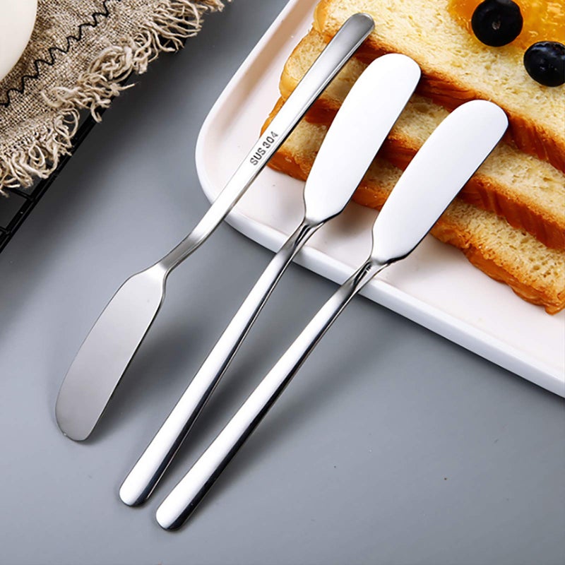 VANRA Cheese Spreader Knife Set 4-Piece Stainless Steel Butter Knife Small Sandwich Condiment Jam Bread Cream Canape Knives Spatula 6.5-inch - Image 3